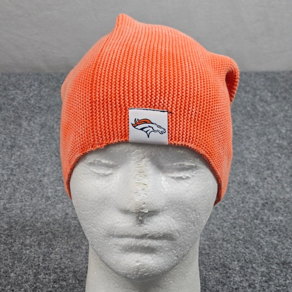 Denver Broncos Beanie Womens Slouchy Orange Knit Hat NFL Fan Gear Football Y2K